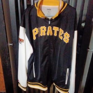 Stitches Black Jacket with Yellow Trim and White Accents Pittsburgh Pirates 2xl